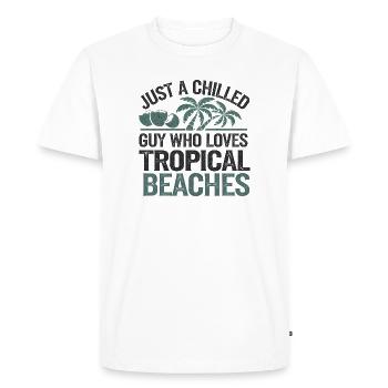 Amoureux des plages tropicales et détendus, vacances - T-shirt Premium bio Homme - blanc - Devant - Nico (187cm)