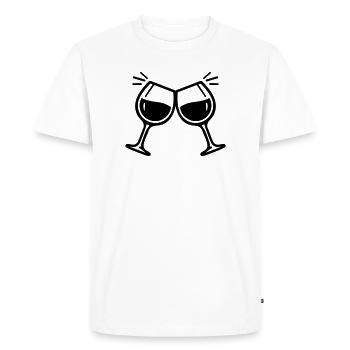 Toast au verre de vin, bravo au vin - T-shirt Premium bio Homme - blanc - Devant - Nico (187cm)