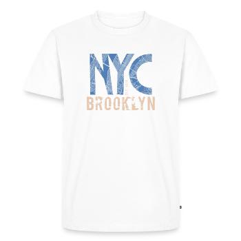NYC Brooklyn – Urban Street Style - Men's Premium Organic T-Shirt - white - Front - Nico (187cm)