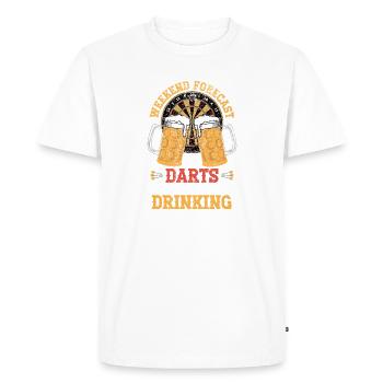 Beer Dartboard Drinking Tee - Men's Premium Organic T-Shirt - white - Front - Nico (187cm)