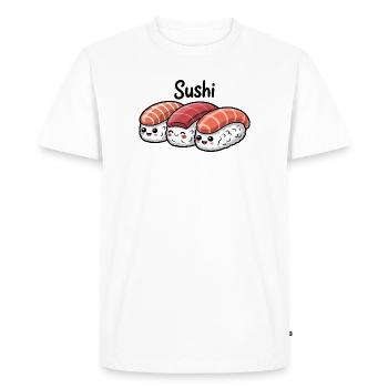 Mignon Sushi Kawaii Gourmand - T-shirt Premium bio Homme - blanc - Devant - Nico (187cm)
