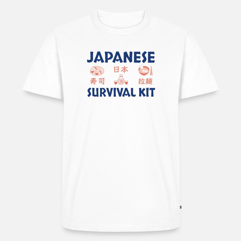 Japanisches Sushi Survival Kit Design - Männer Premium Bio T-Shirt - Weiß