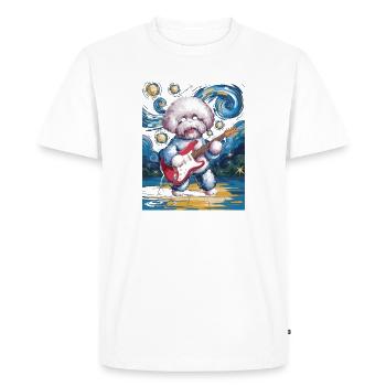 Bichon frisé de la nuit étoilée - T-shirt Premium bio Homme - blanc - Devant - Nico (187cm)