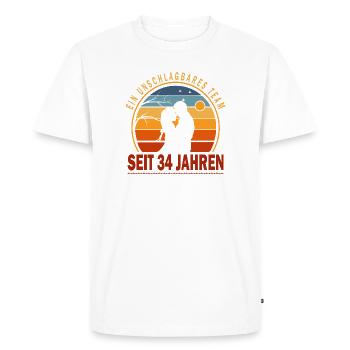 34 ans de relation Cadeau Mari Femme - T-shirt Premium bio Homme - blanc - Devant - Nico (187cm)