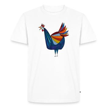 Poulet - T-shirt Premium bio Homme - blanc - Devant - Nico (187cm)