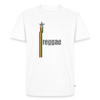 Conception de logo Reggae Star Rasta - T-shirt Premium bio Homme - blanc - Devant - Nico (187cm)