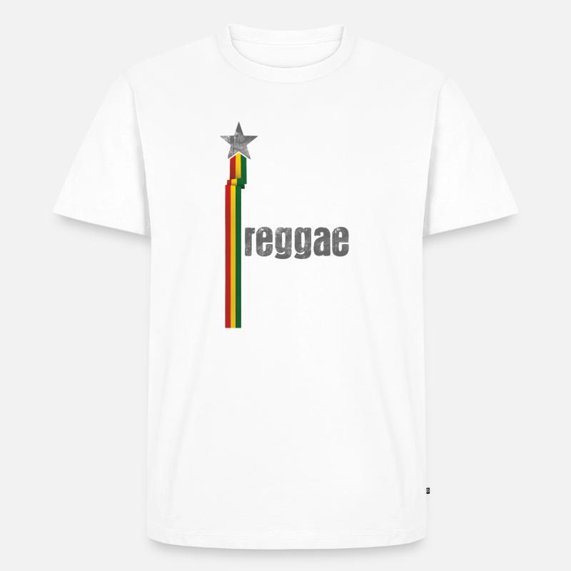 Reggae Star Rasta Logo Design - Männer Premium Bio T-Shirt - Weiß