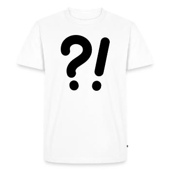 Points d’interrogation et points d’exclamation - T-shirt Premium bio Homme - blanc - Devant - Nico (187cm)