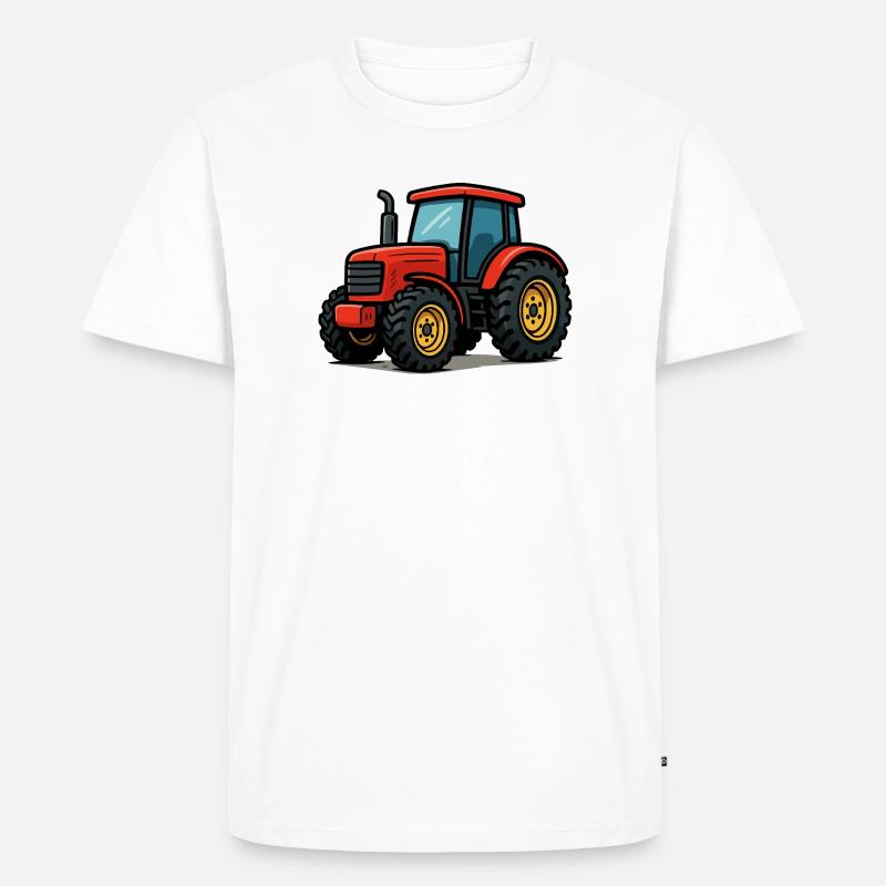 Traktor Comic - Männer Premium Bio T-Shirt - Weiß