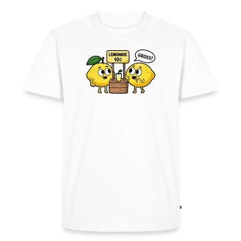 Lemon Comic – Lemonade for 10 Cents - Men's Premium Organic T-Shirt - white - Front - Nico (187cm)