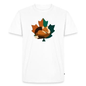 Fox in maple leaf design. - Men's Premium Organic T-Shirt - white - Front - Nico (187cm)