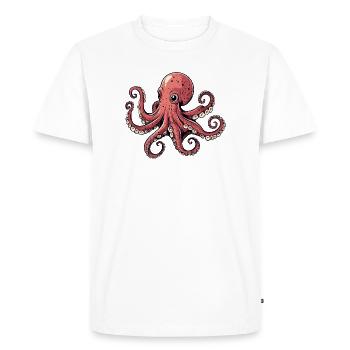 Illustration de pieuvre en rose - T-shirt Premium bio Homme - blanc - Devant - Nico (187cm)
