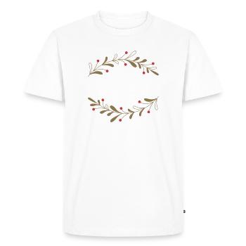Filigree autumn leaf wreath - Men's Premium Organic T-Shirt - white - Front - Nico (187cm)