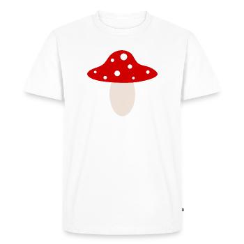 Whimsical Red Mushroom Illustration - Men's Premium Organic T-Shirt - white - Front - Nico (187cm)