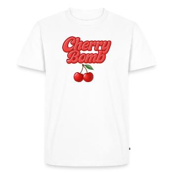 cherry bomb / y2k design - Men's Premium Organic T-Shirt - white - Front - Nico (187cm)