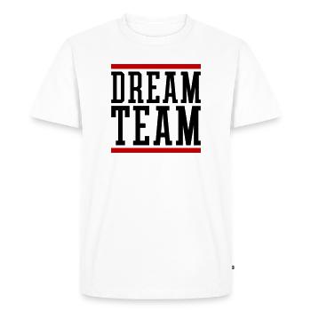 Dream Team - Men's Premium Organic T-Shirt - white - Front - Nico (187cm)