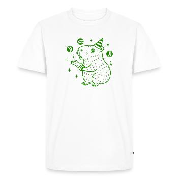 Party Capybara – Juggling Fun - Men's Premium Organic T-Shirt - white - Front - Nico (187cm)