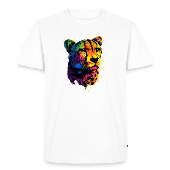 Guépard Guépard Gros chat Amoureux des chats Guépard - T-shirt Premium bio Homme - blanc - Devant - Nico (187cm)