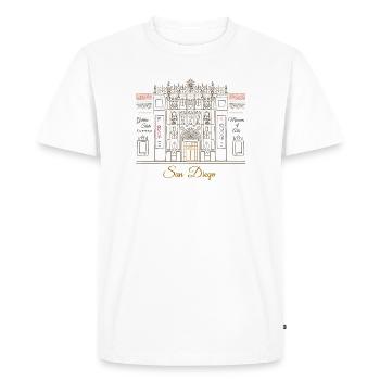 San Diego Illustration, Art Museum Hand-Drawn - Men's Premium Organic T-Shirt - white - Front - Nico (187cm)