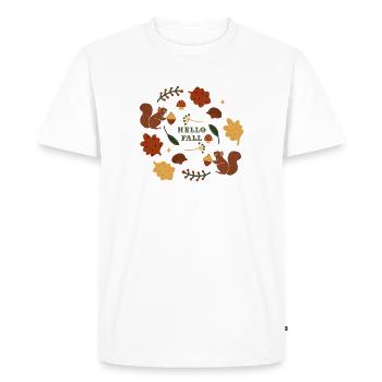 Motif de la nature automnale avec des écureuils - T-shirt Premium bio Homme - blanc - Devant - Nico (187cm)