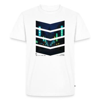 Neon City la nuit 1 - Flèches - T-shirt Premium bio Homme - blanc - Devant - Nico (187cm)