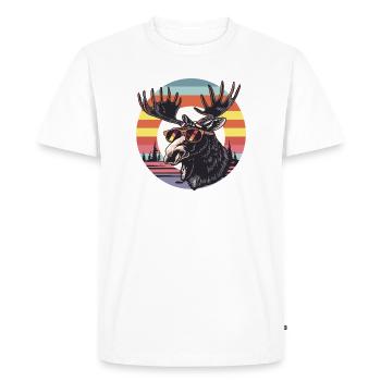 Élan rétro avec lunettes de soleil - T-shirt Premium bio Homme - blanc - Devant - Nico (187cm)