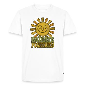 Rayonner de positivité soleil illustration - T-shirt Premium bio Homme - blanc - Devant - Nico (187cm)