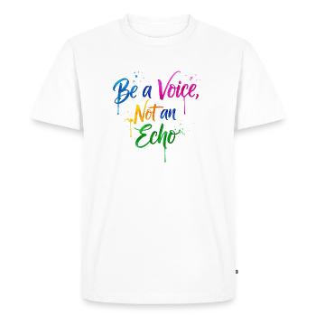 Conception de citation de protestation arc-en-ciel inspirante - T-shirt Premium bio Homme - blanc - Devant - Nico (187cm)