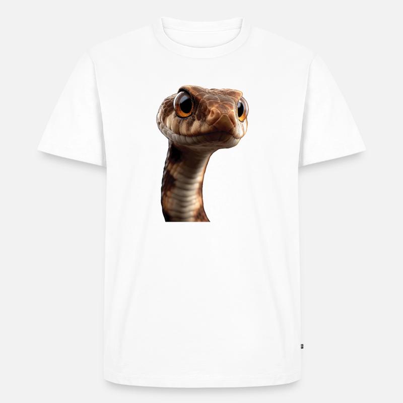 Schlange Python Kobra Klapperschlange Schlangen - Männer Premium Bio T-Shirt - Weiß