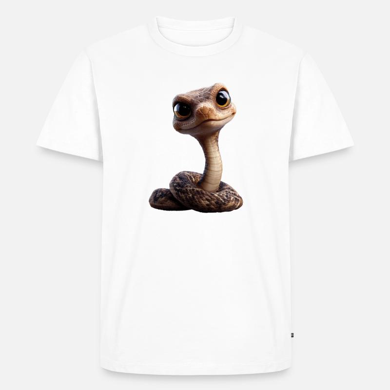 Schlange Python Kobra Klapperschlange Schlangen - Männer Premium Bio T-Shirt - Weiß