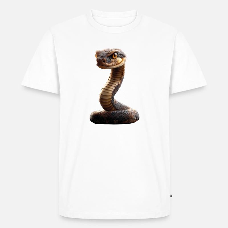 Schlange Python Kobra Klapperschlange Schlangen - Männer Premium Bio T-Shirt - Weiß