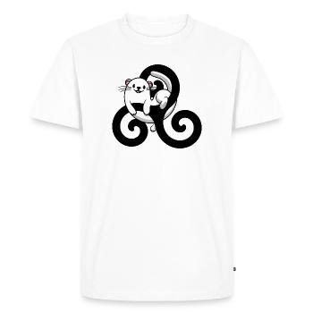 Brittany Breton Hermine – Breizh Symbol Triskel - Men's Premium Organic T-Shirt - white - Front - Nico (187cm)