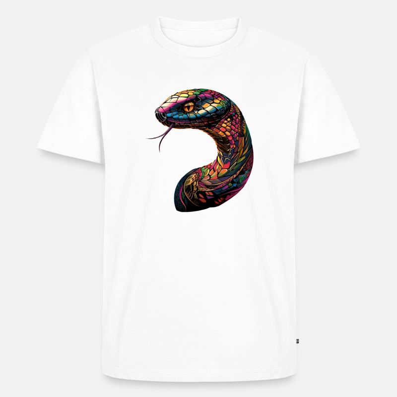 Schlange Python Kobra Klapperschlange Schlangen - Männer Premium Bio T-Shirt - Weiß