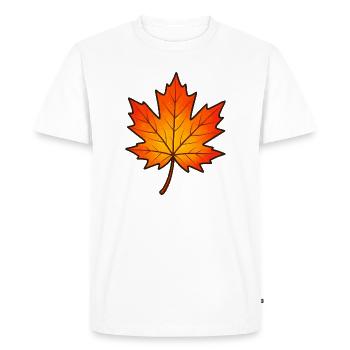 Autumnal maple leaf print - Men's Premium Organic T-Shirt - white - Front - Nico (187cm)
