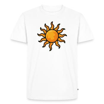 Soleil vif avec surface artistique - T-shirt Premium bio Homme - blanc - Devant - Nico (187cm)
