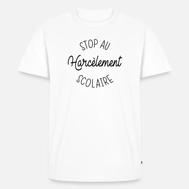 Stoppen Sie Mobbing in der Schule - Männer Premium Bio T-Shirt - Weiß
