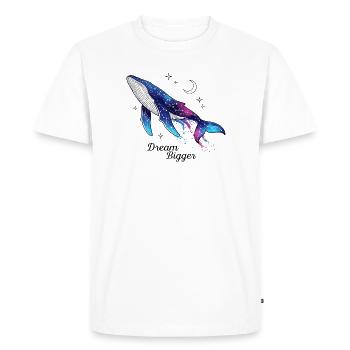 Ciel étoilé de baleine Galaxy, rêvez plus grand - T-shirt Premium bio Homme - blanc - Devant - Nico (187cm)