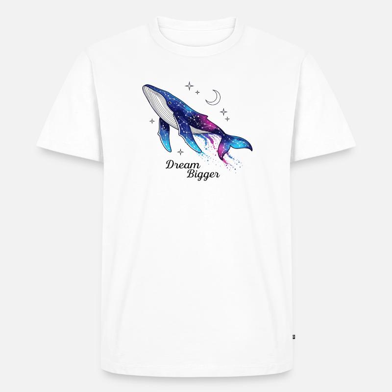 Dream Bigger Wal - Männer Premium Bio T-Shirt - Weiß