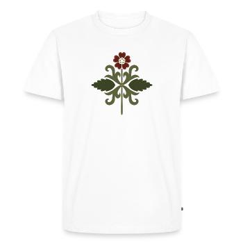 Vintage Floral Symmetry Design - Men's Premium Organic T-Shirt - white - Front - Nico (187cm)