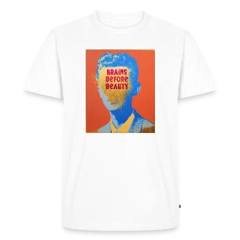 Thought person with a message - Men's Premium Organic T-Shirt - white - Front - Nico (187cm)