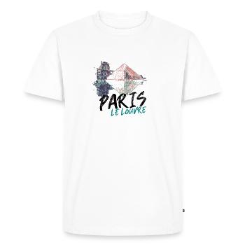 Paris Louvre Architectural Icon Pyramid - Men's Premium Organic T-Shirt - white - Front - Nico (187cm)