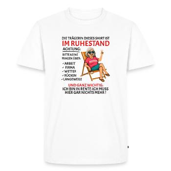 Pension Pension Retirement Funny Pensioner - Men's Premium Organic T-Shirt - white - Front - Nico (187cm)