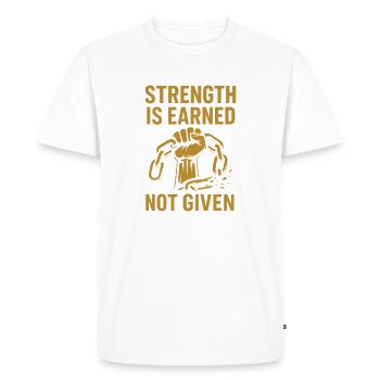 Empowered Strength Graphic T-Shirt - Men's Premium Organic T-Shirt - white - Front - Nico (187cm)