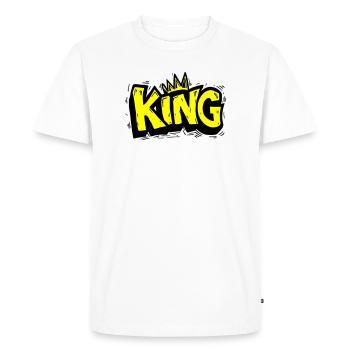Lettrage King Graffiti - T-shirt Premium bio Homme - blanc - Devant - Nico (187cm)