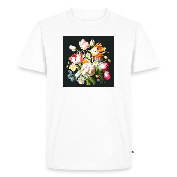 Elegant pastel flower composition of old masters - Men's Premium Organic T-Shirt - white - Front - Nico (187cm)