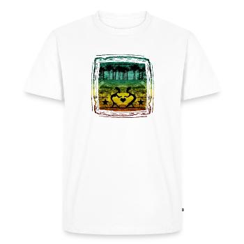 Cœur dans la forêt aux couleurs reggae - T-shirt Premium bio Homme - blanc - Devant - Nico (187cm)