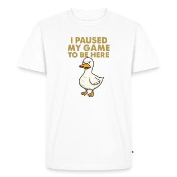 Motif de canard humoristique pour les joueurs - T-shirt Premium bio Homme - blanc - Devant - Nico (187cm)
