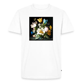 Sea of flowers with butterflies baroque Flemish - Men's Premium Organic T-Shirt - white - Front - Nico (187cm)