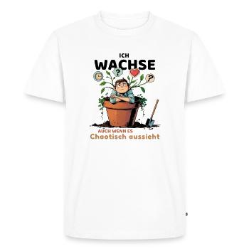Plante réfléchie avec des bulles de pensée - T-shirt Premium bio Homme - blanc - Devant - Nico (187cm)
