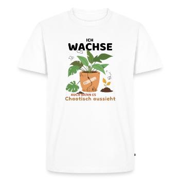 Je grandis, même si ça a l’air désordonné - T-shirt Premium bio Homme - blanc - Devant - Nico (187cm)